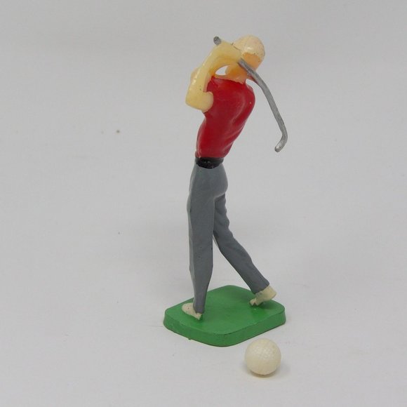 Vintage Golfer in Red Shirt & Golf Ball Cake Toppers 4" - Picture 4 of 10